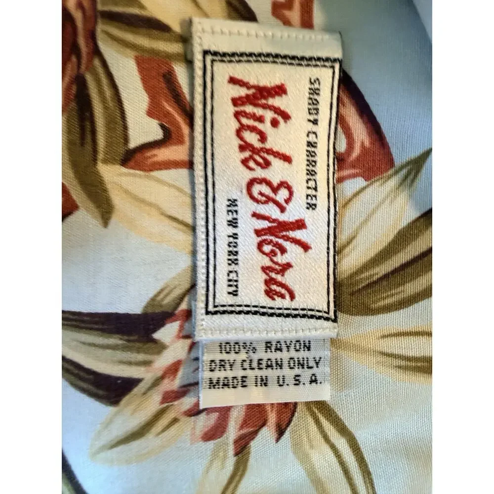Vintage Nick and Nora Tropical Floral Table Runner Fringe Muted Color Home Decor
